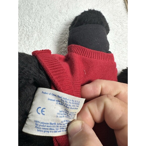 Build-A-Bear Black Teddy Bear in Red golf sweater - Picture 11 of 11